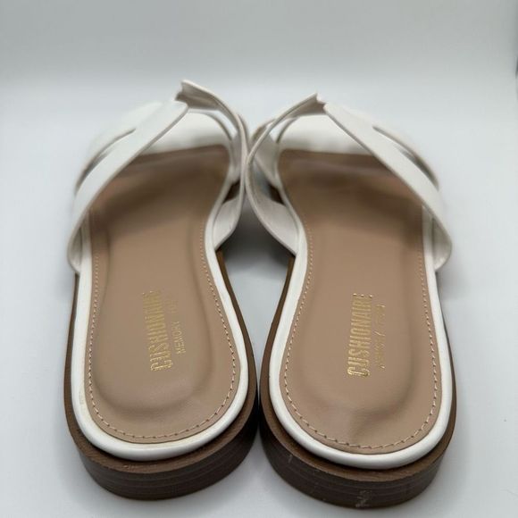 CUSHIONAIRE Women's slide sandal +Memory Foam 8 WIDE WHITE - Picture 4 of 7